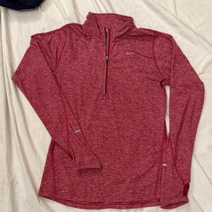 Nike Women's Maroon Long Sleeve Quarter-Zip Top